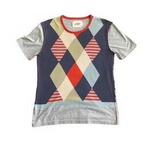 BOB Men's Argyle Pattern Short Sleeve T-Shirt